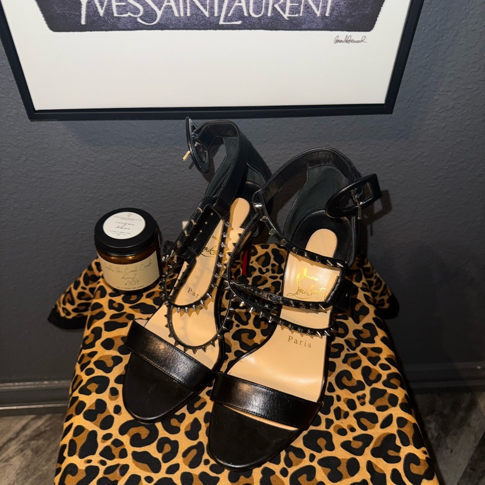 Christian Louboutin Black Strappy Heels